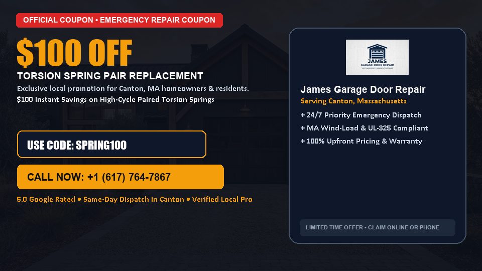 James Garage Door Repair $100 OFF Dual Torsion Spring Replacement