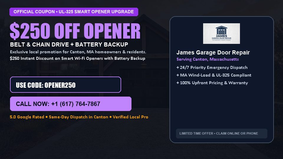 James Garage Door Repair $250 OFF Premium LiftMaster Opener Installation